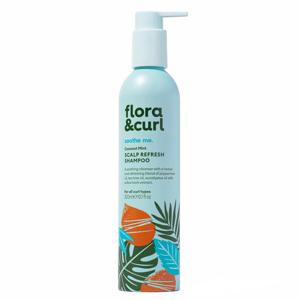 Flora and Curl Coconut Mint Shampoo Nourishing and Refreshing Hair Care 10.1Oz (300ml)