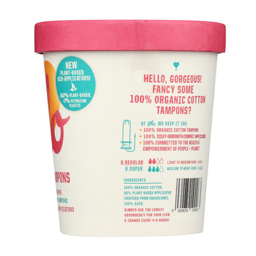 Flo Organic Tampons Eco Applicator 8 Regular and 6 Super, 14 Ea