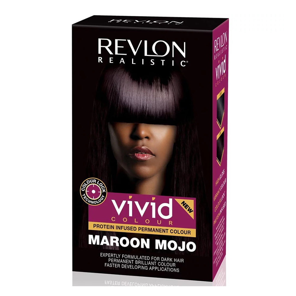 Revlon Realistic Vivid Colour Protein Infused Permanent Color, Maroon Mojo, 3.7 Oz