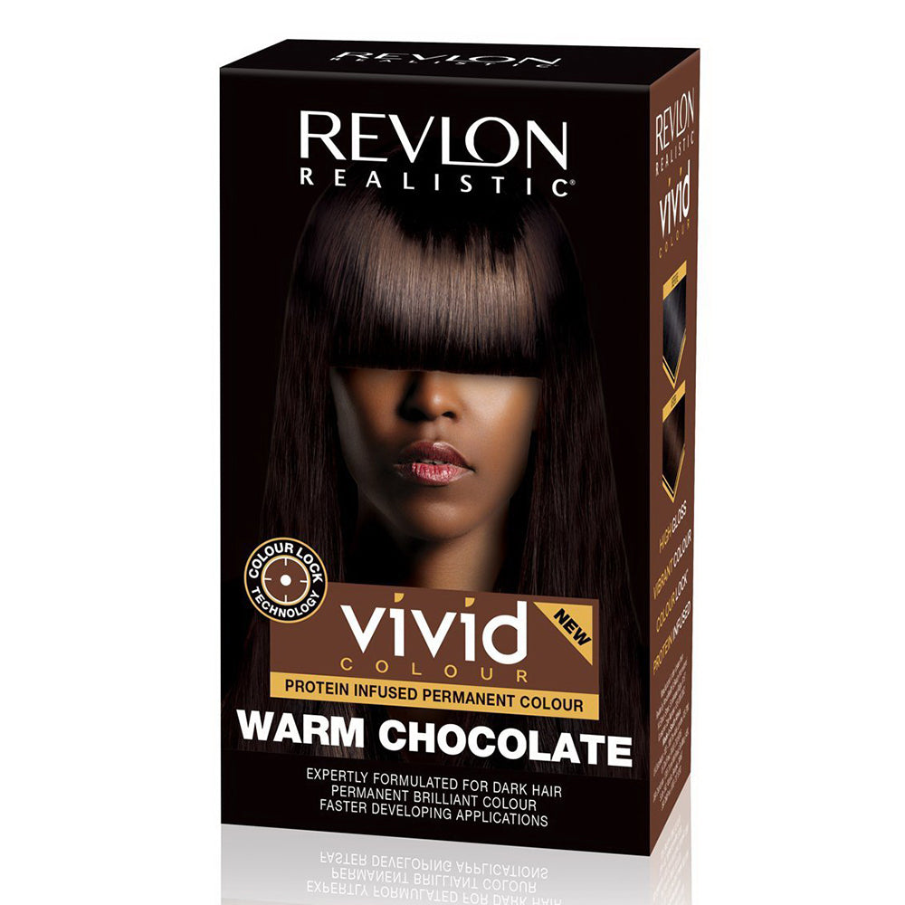 Revlon Color Lock Realistic Vivid Colour Protein Infused Permanent Color Warm Chocolate 1Ea