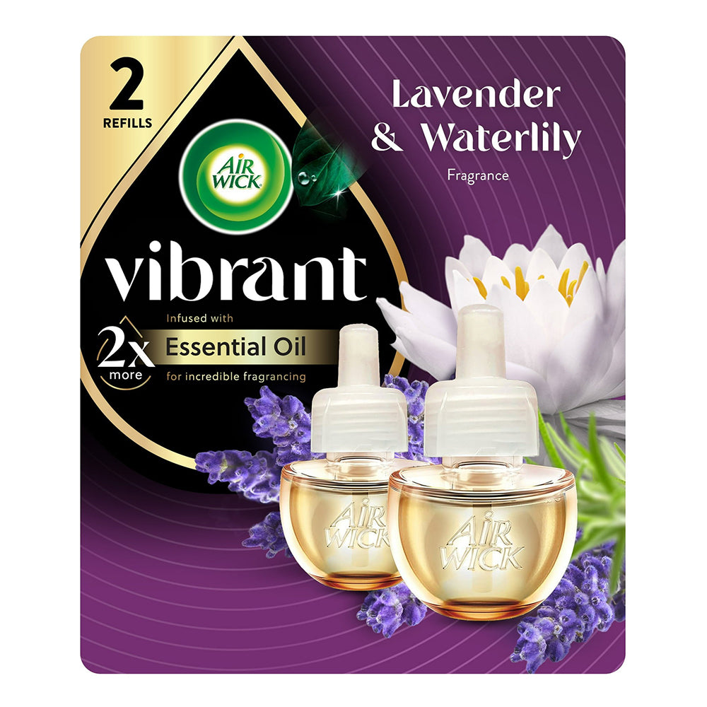 Air Wick Scented Oil Refill Lavender Waterlily Air Freshener 2Ea