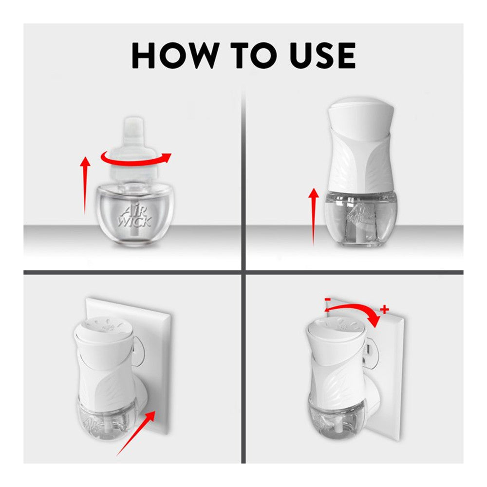 Air Wick Plug In Scented Oil Starter Air Freshener Kit Warmer And Refill, Vanilla and Pink Papaya, 1 Ea