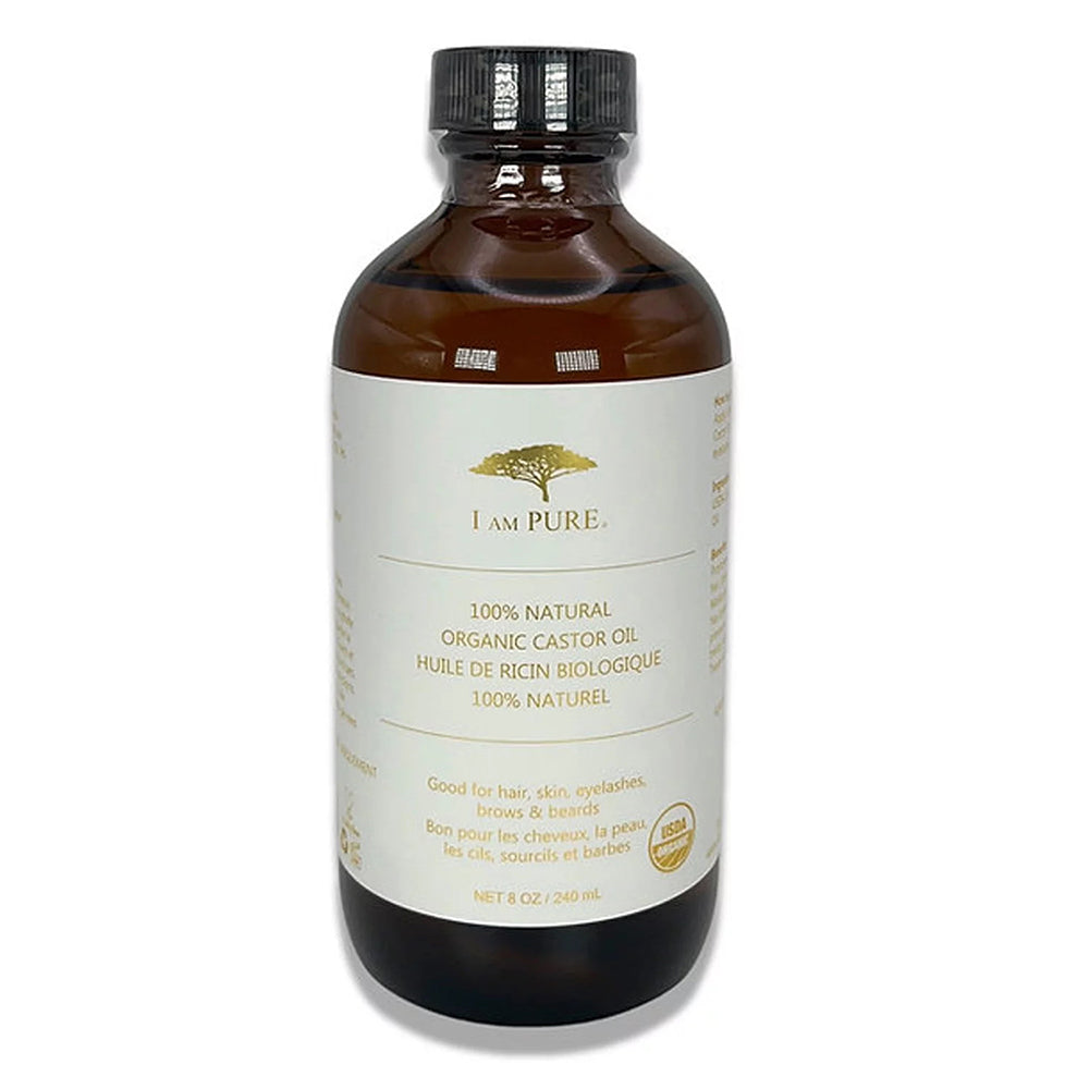 I Am Pure Natural Organic Castor Oil Deeply Moisturizes Scalp and Hair 8Oz (237ml)