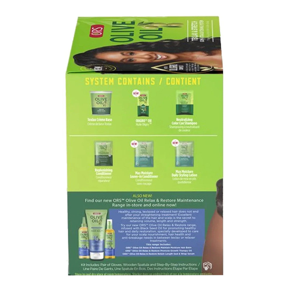 ORS Olive Oil Texlax & Stretch Semi-Straightening System Kit, 1 Ea