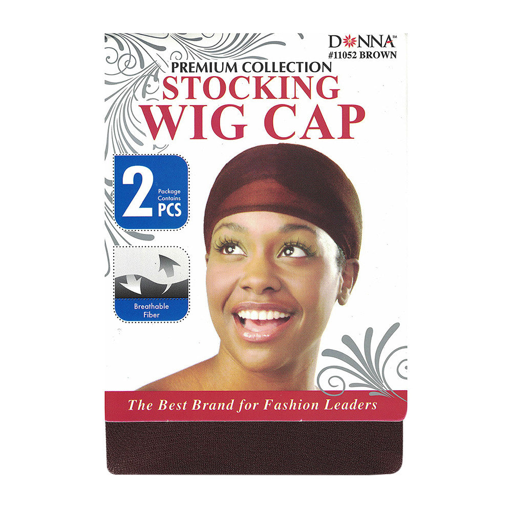 Donna Stocking Wig Caps, 11052 Brown, 2 Ea