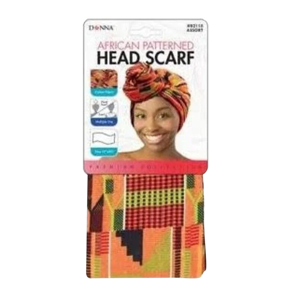 Donna African Patterned Head Scarf, 1 Ea