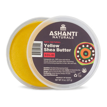 Ashanti Naturals Yellow Solid Raw Shea Butter, 8 Oz