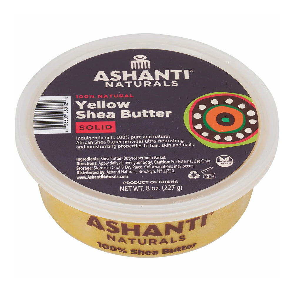 Ashanti Naturals Yellow Solid Raw Shea Butter, 8 Oz