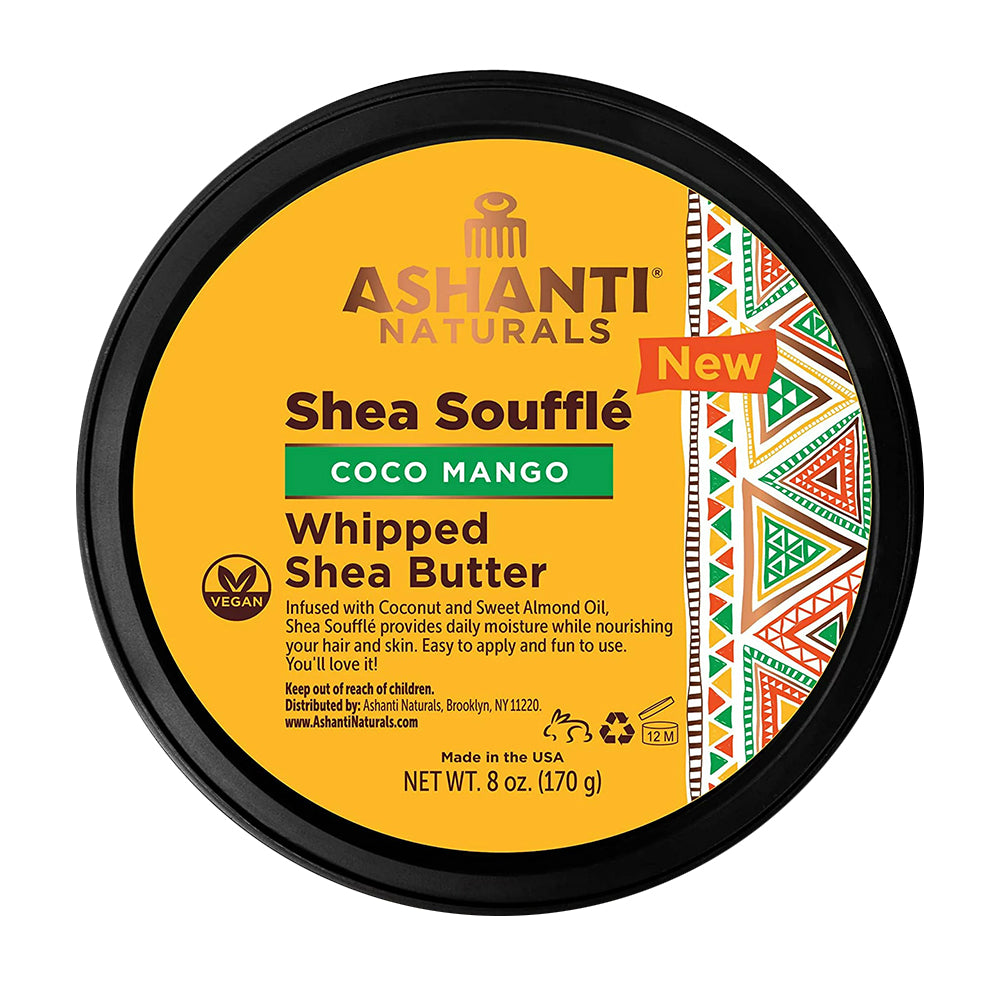 Ashanti Naturals Whipped Shea Souffle Coco Mango Infused with Pure Fruit Extracts Moisturize Protect All Types of Skin 8Oz (227g)
