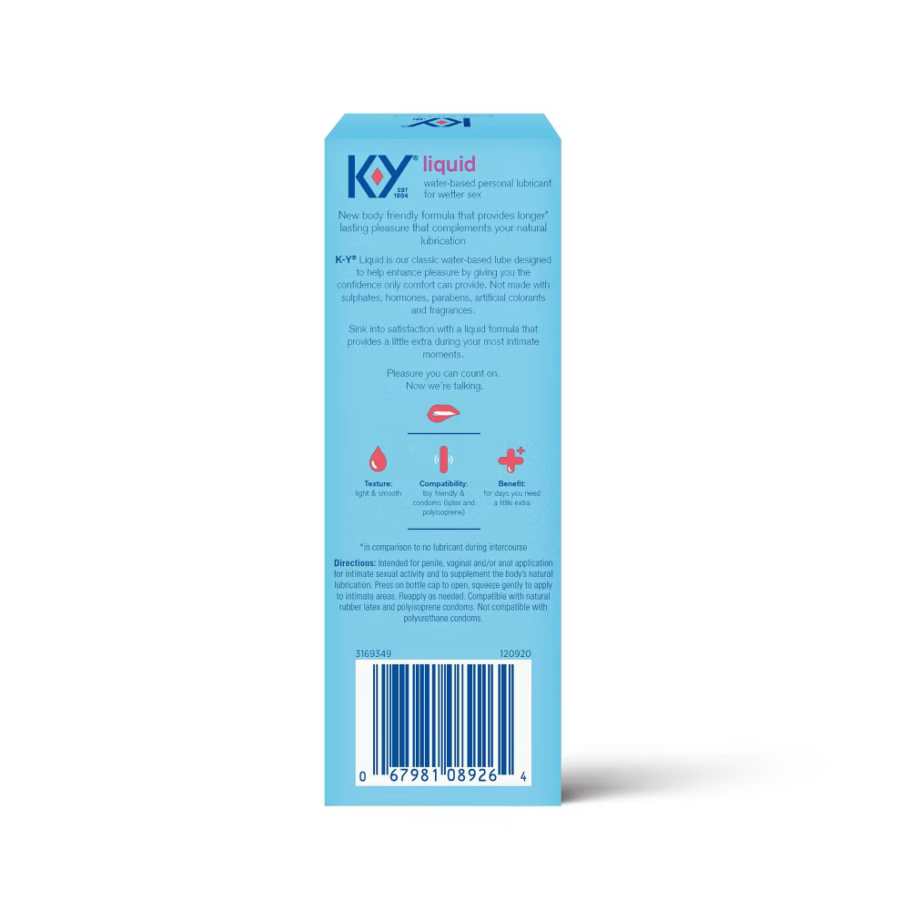 K-Y Liquid Water Based Natural Feeling Personal Lubricant - 5 Oz