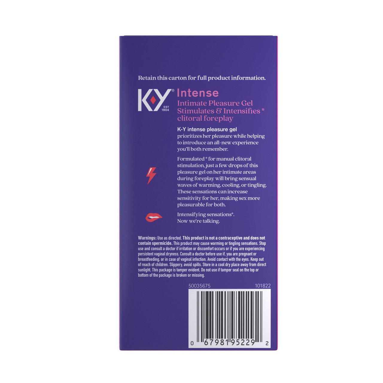 K-Y Intense Stimulates And Intensifies Pleasure Gel, 0.34 Oz