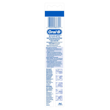 Oral B 3D White Battery Power Toothbrush Replacement Head, 2 Ea