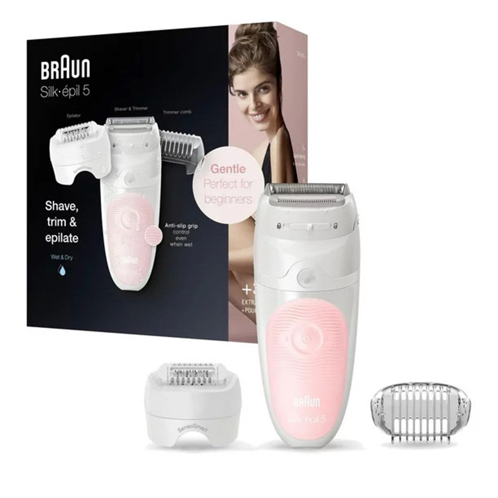Braun Silk Epil 5-620 3-in-1 Womens Cordless Wet and Dry Epilator, 4 Extra Accessories