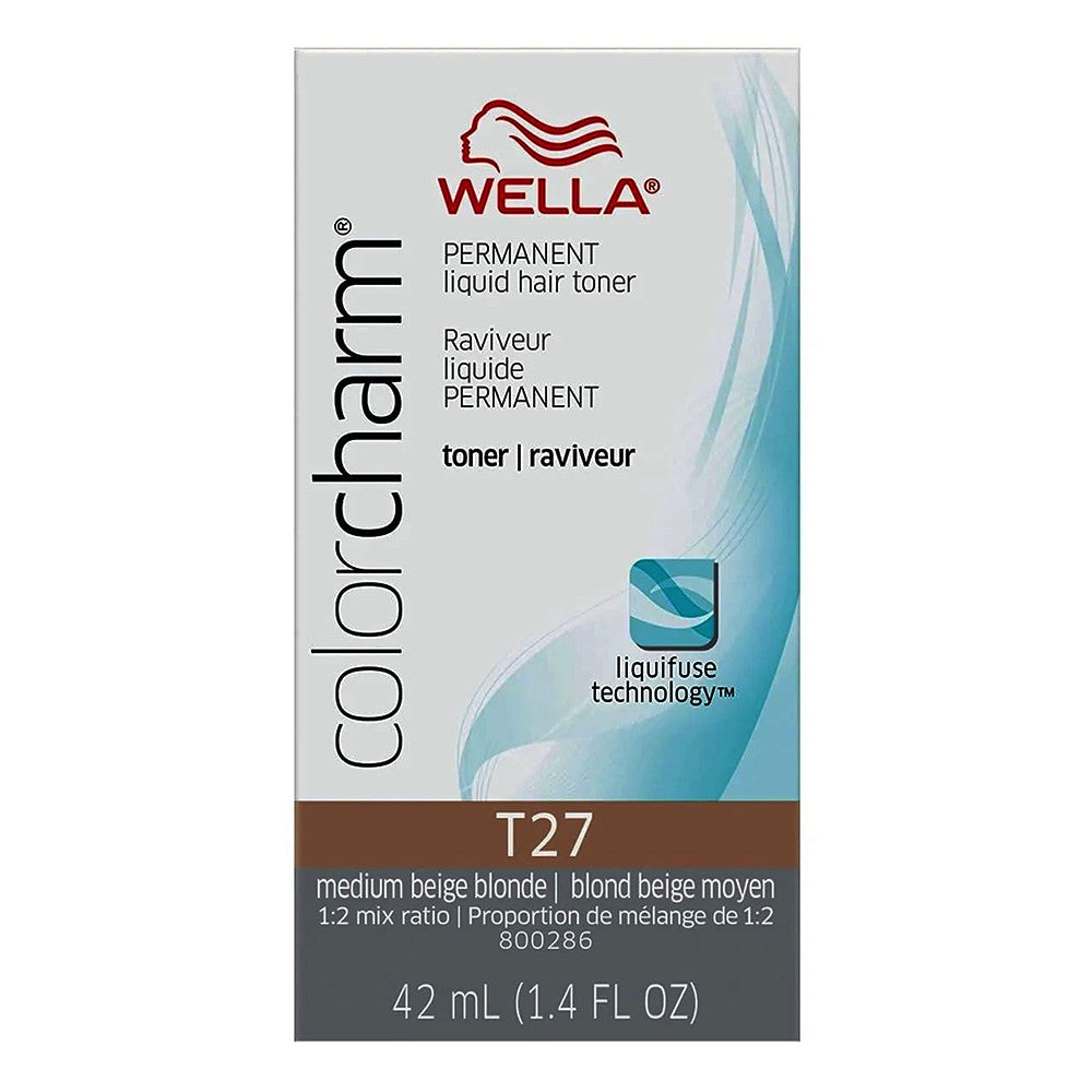Wella Color Charm Liquid Toner #T27 Medium Beige Blonde, 1.4 Oz