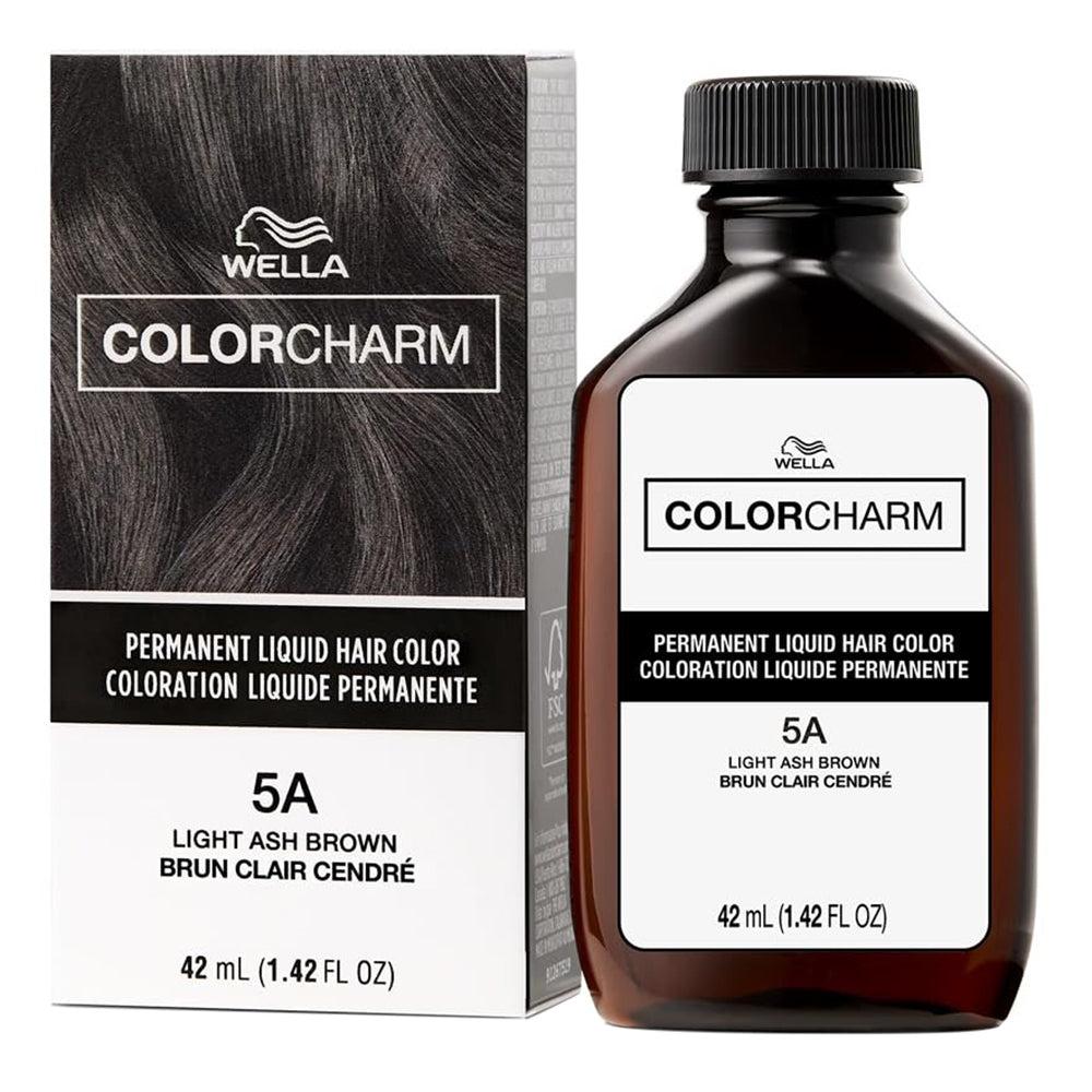 Wella Color Charm Permanent Liquid Hair Color 5A Light Ash Brown Shade 1.42Oz (42ml)