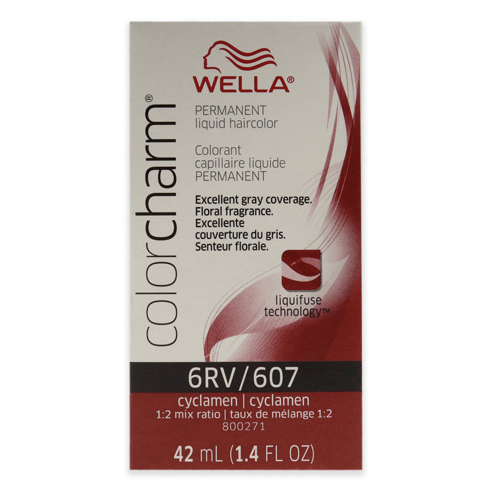Wella Charm Liquid Permanent Liquid Hair Color Shade 6RV by 607 Cyclamen, 1.4 Oz