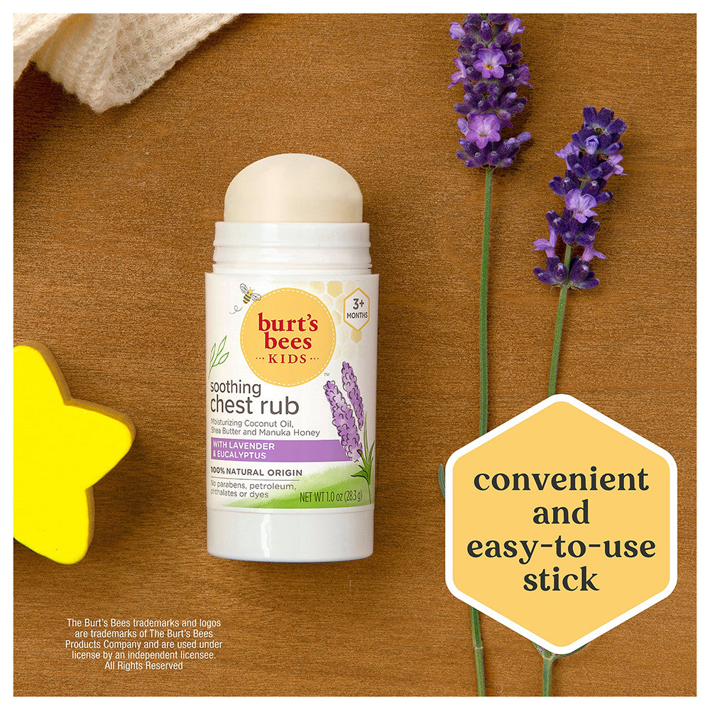 Burts Bees Kids Chest Rub Stick,Shea Butter and Manuka Honey, 1 Oz