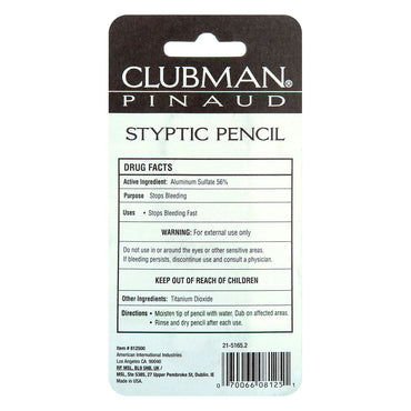 Pinaud Clubman Styptic Pencil, Jumbo - 0.88 Oz, 2 Pack