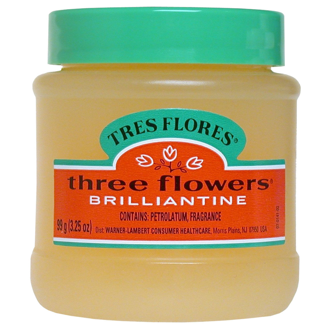 Tres Flores Three Flowers Brilliantine Hair Styling Pomade, Solid, 3.25 Oz