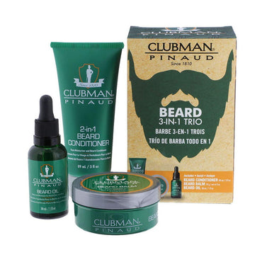 Clubman Pinaud Beard Kit, Beard Conditioner, Beard Balm and Beard Oil, 1 Ea