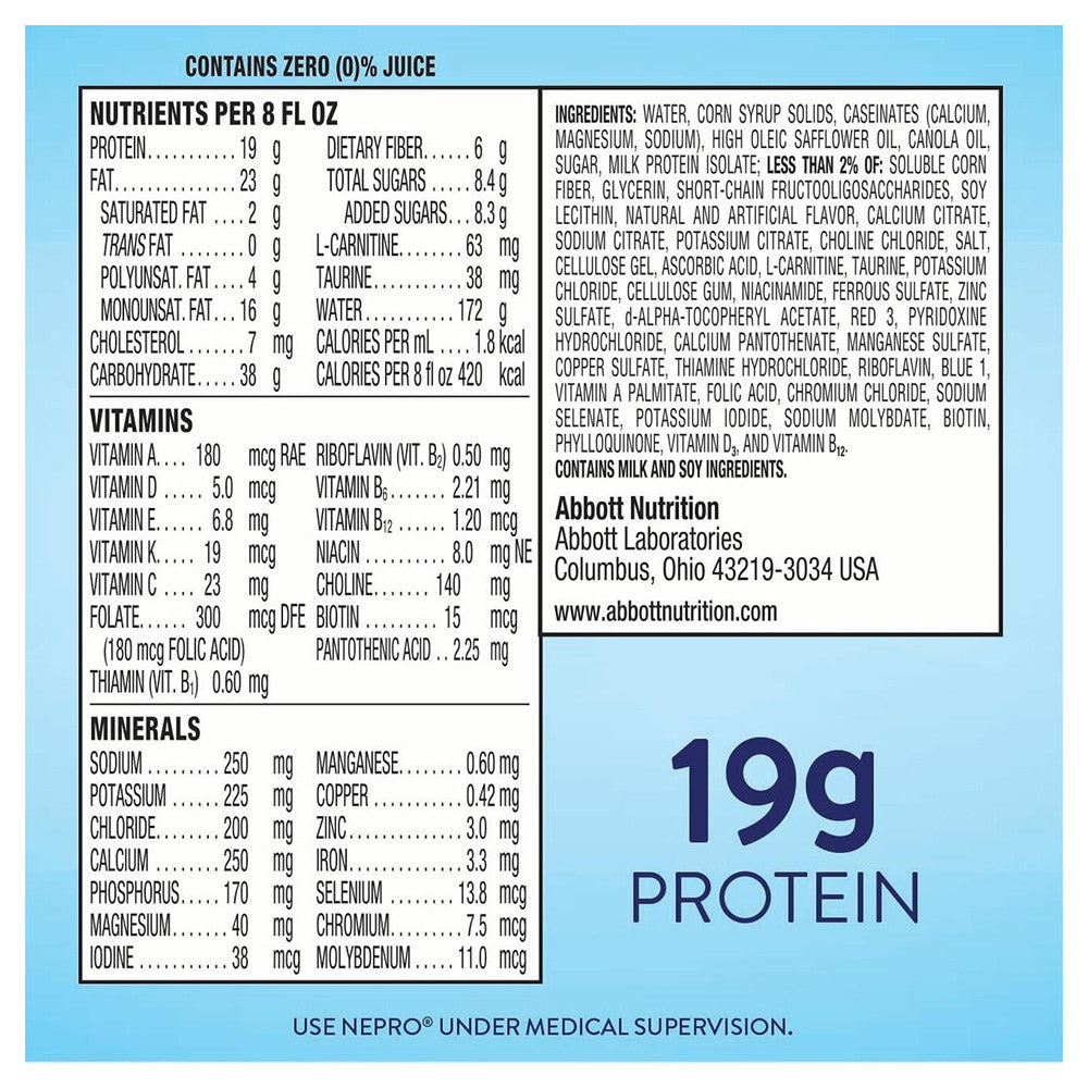 Nepro Nutrition Shake for People on Dialysis, Mixed Berry, Flavor, 8 Oz, 24 Pack