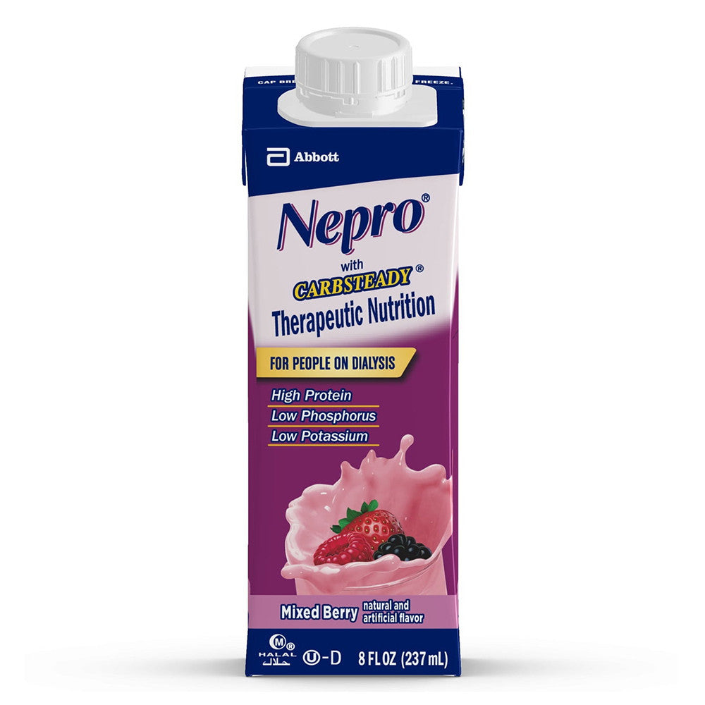 Nepro Nutrition Shake for People on Dialysis, Mixed Berry, Flavor, 8 Oz, 24 Pack