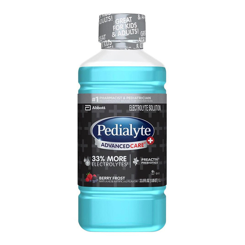 Pedialyte Advanced Care Plus Electrolyte Drink Berry Frost, 1 Liter, 4 Ea
