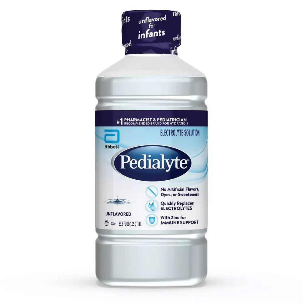 Pedialyte Electrolyte Solution, Unflavored, 32 Oz