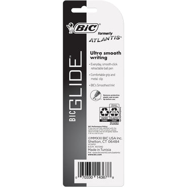 Bic Atlantis Ball Pen, Medium Point, Black, Retractable - 2 Ea, 6 Pack