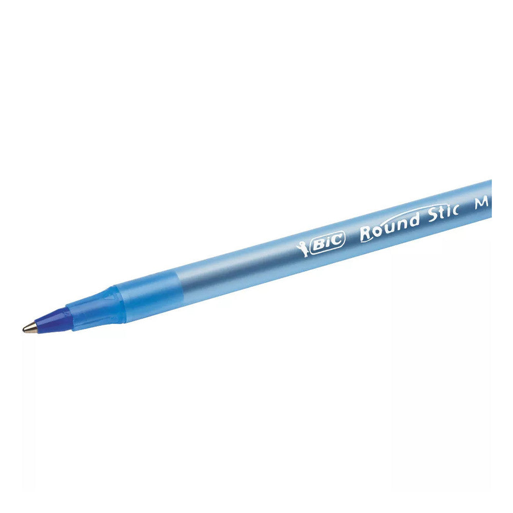 Bic Round Stic Xtra Life Medium Ballpoint Pen, Blue Ink, 10 Ea