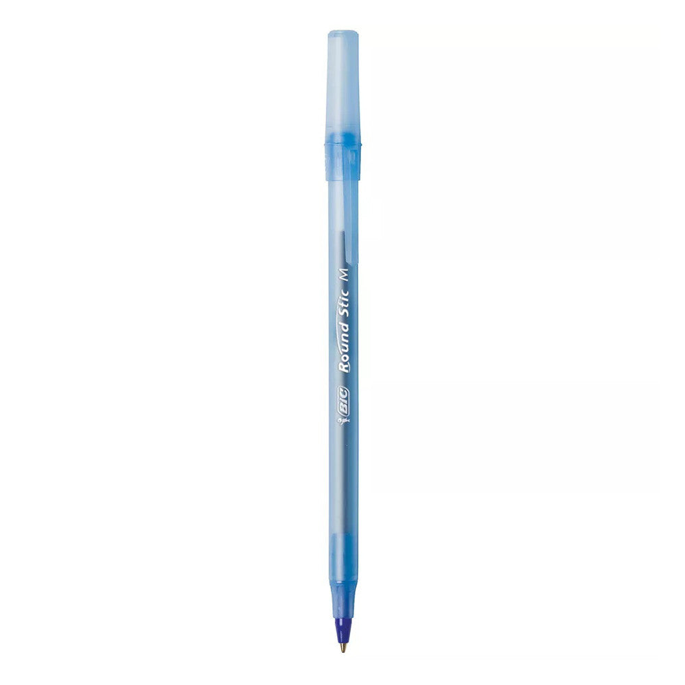 Bic Round Stic Xtra Life Medium Ballpoint Pen, Blue Ink, 10 Ea