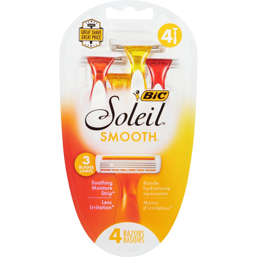 Bic Soleil Sensitive Skin Triple Blade Disposable Razor For Women, 4 Ea