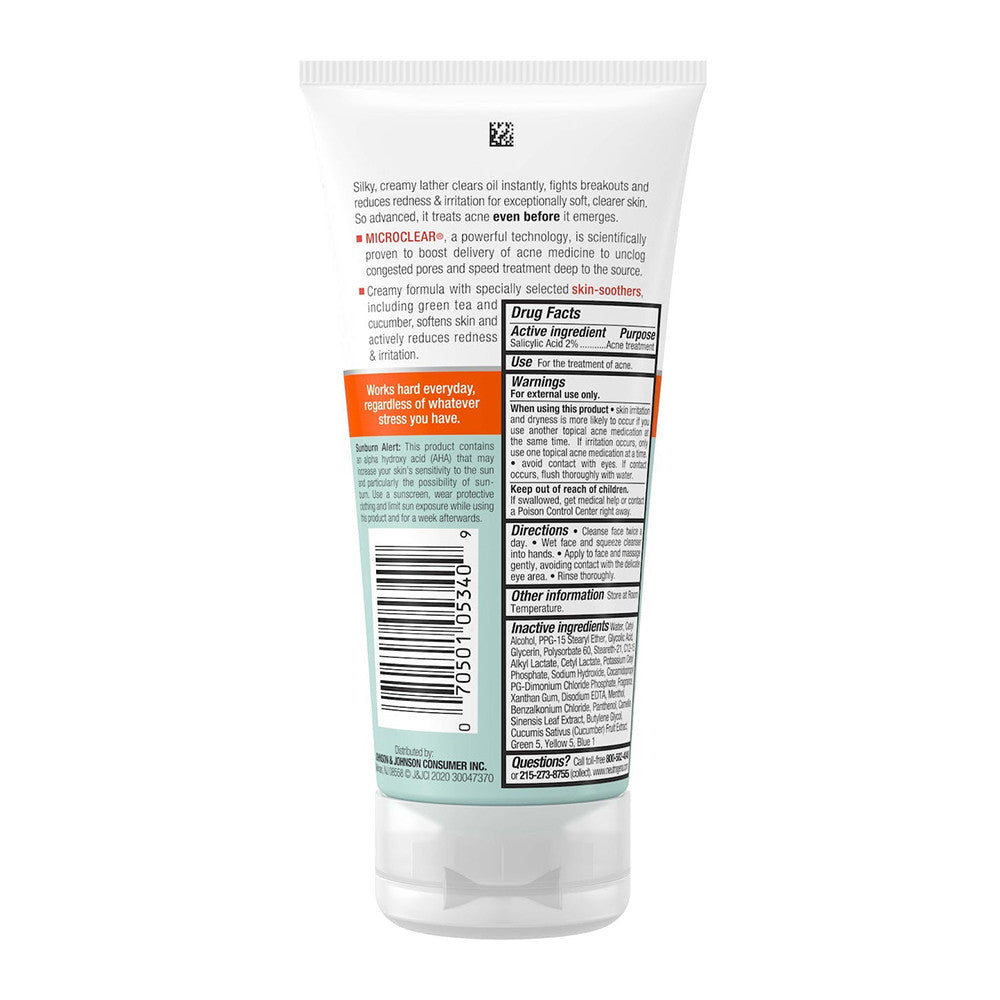 Neutrogena Oil Free Acne Stress Control Power Cream Face Wash, 6 Oz