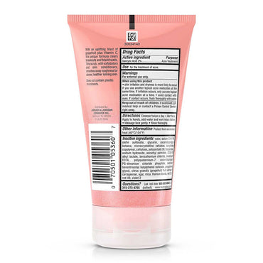 Neutrogena Oil-Free Acne Wash Foaming Scrub, Pink Grapefruit, 4.2 Oz
