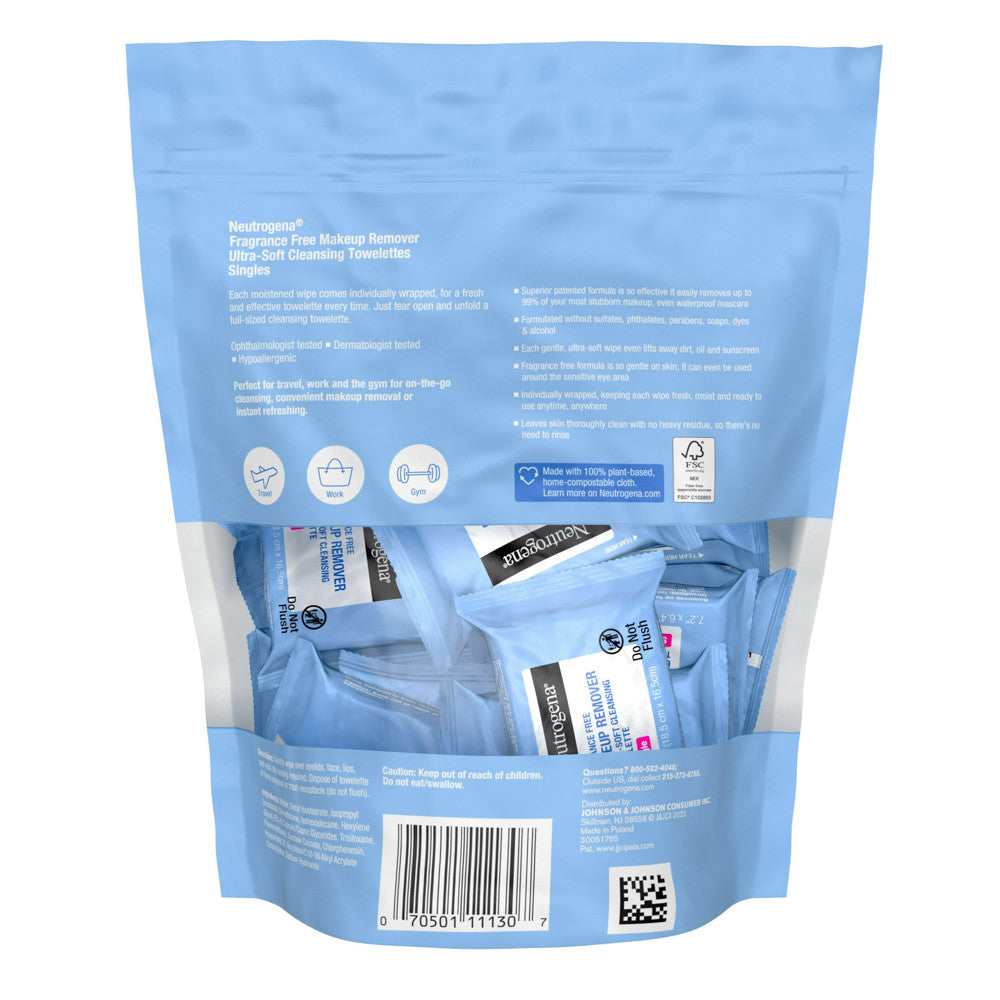 Neutrogena Make up Remover Cleansing Towelttes, Singles, 20 Ea