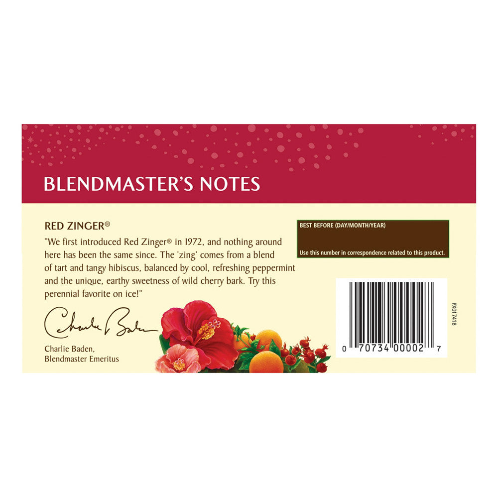 Celestial Seasonings Caffeine Free Red Zinger Natural Herb Tea, 20 Bags