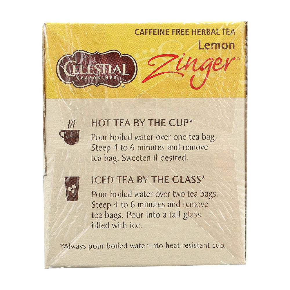 Celestial Seasonings Lemon Zinger Caffeine Free Natural Herb Tea, 20 Bags