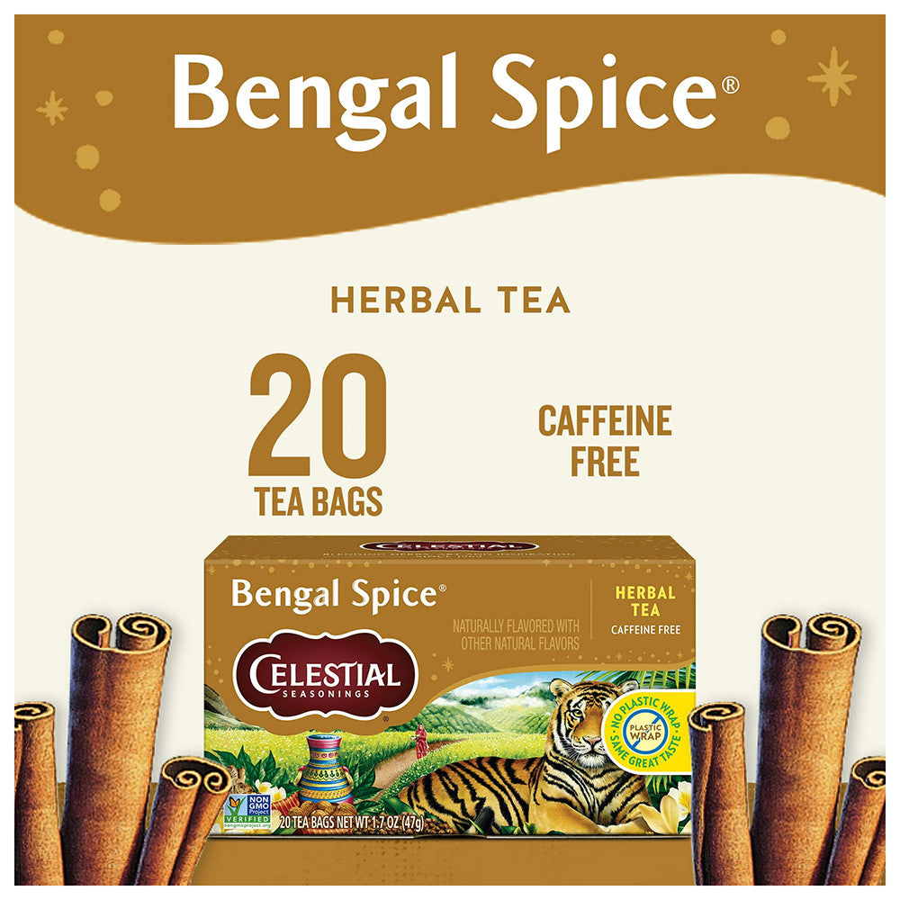 Celestial Seasonings Bengal Spice Herb Tea, Caffeine Free - 20 Tea Bags
