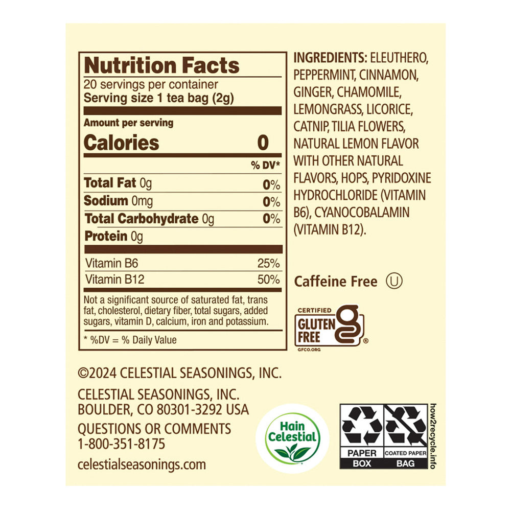Celestial Seasonings Tension Tamer Natural Herbal Tea, 20 Bags