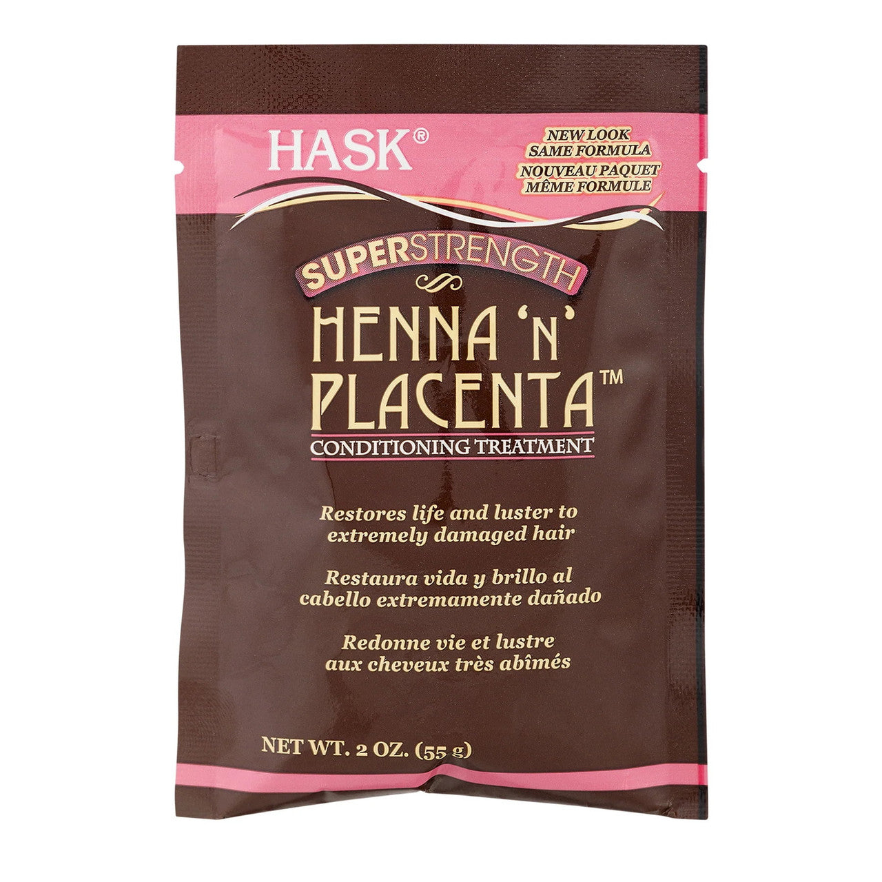 Hask Henna N Placenta Hair Conditioning Treatment, Super Strength, 2 Oz