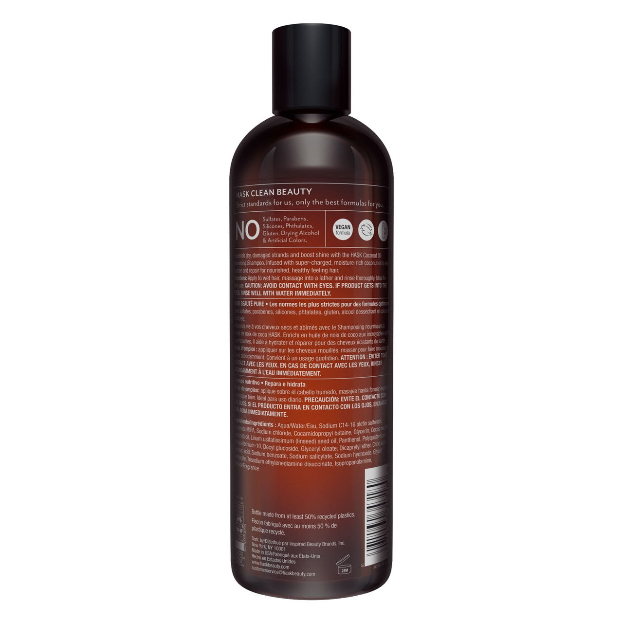 Hask Monoi Coconut Oil Nourishing Shampoo, Gluten Free, 12 oz