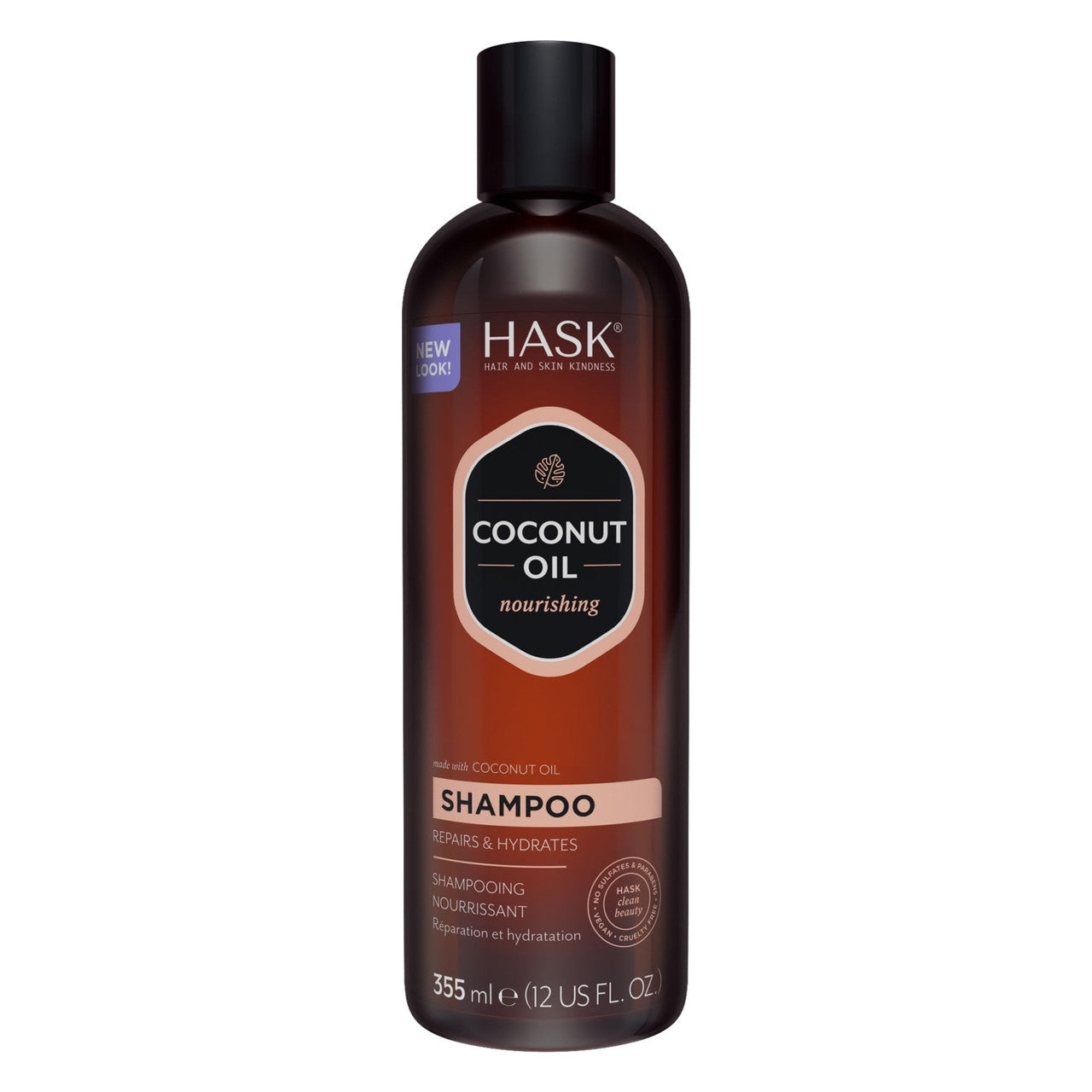 Hask Monoi Coconut Oil Nourishing Shampoo, Gluten Free, 12 oz