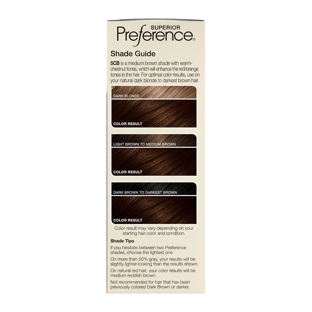 LOreal Paris Superior Preference Luminous Fade Defying Color, 5CB Medium Chestnut Brown, 1 Ea