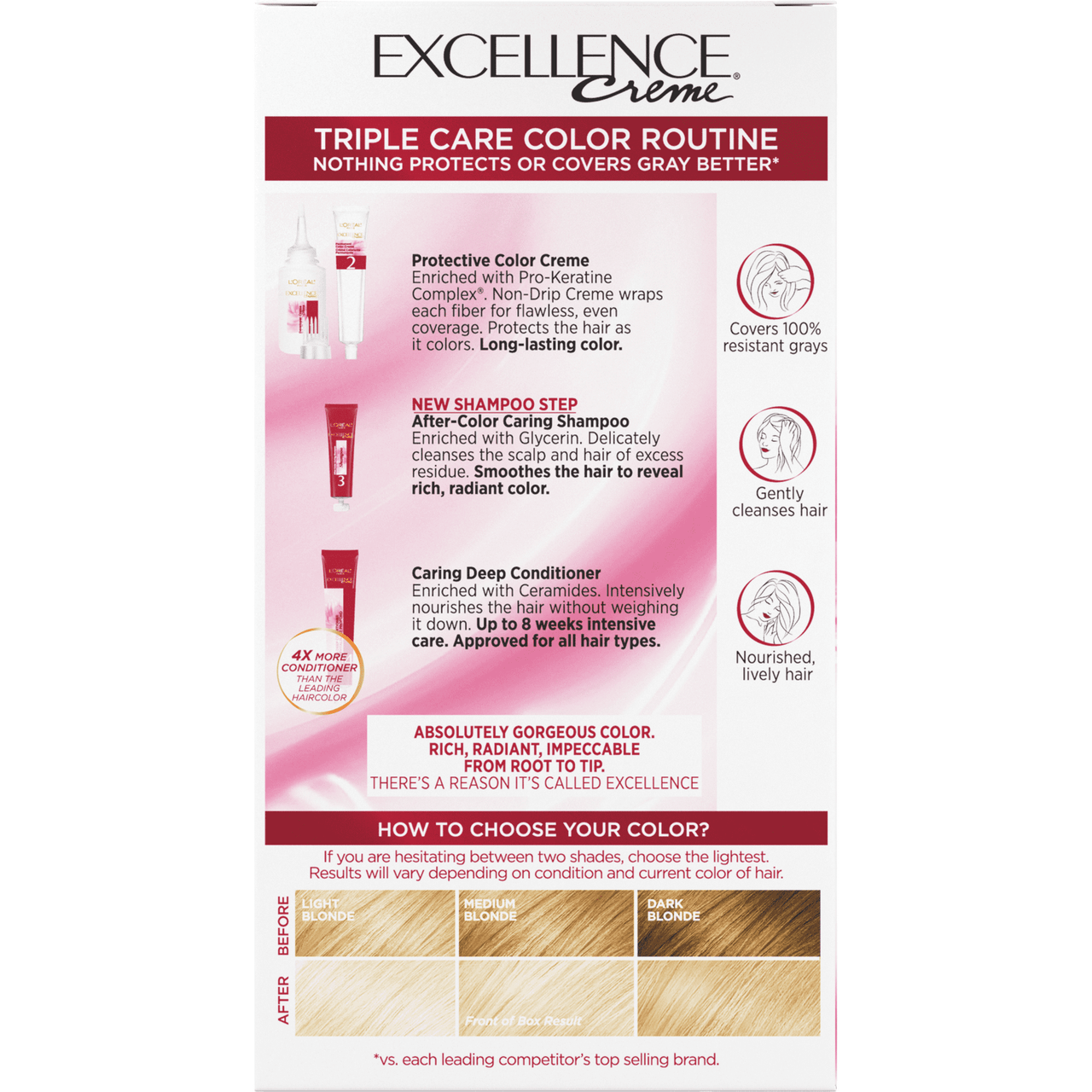 Loreal Excellence Triple Protection Hair Color Creme, 9.5Nb Lightest Natural Blonde - 1 Ea