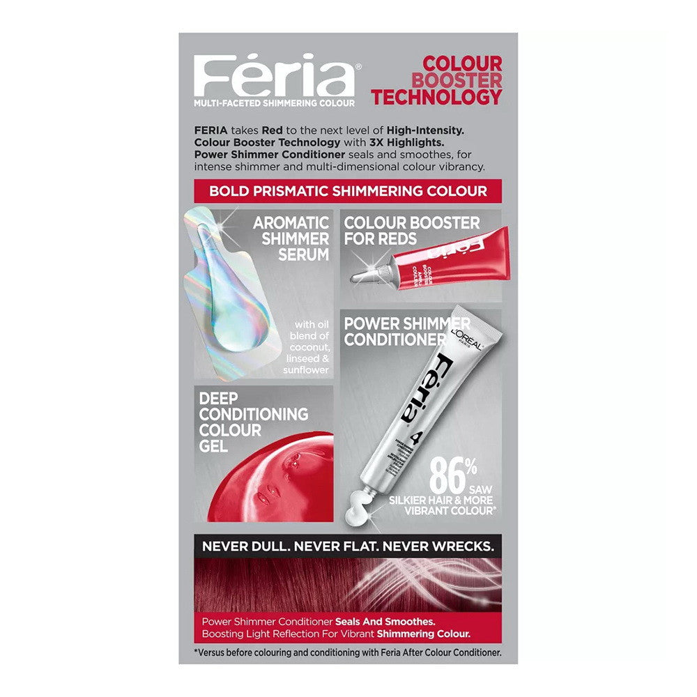 Loreal Paris Feria Power Reds Permanent Hair Color, R57 Intense Medium Auburn - 1 Ea