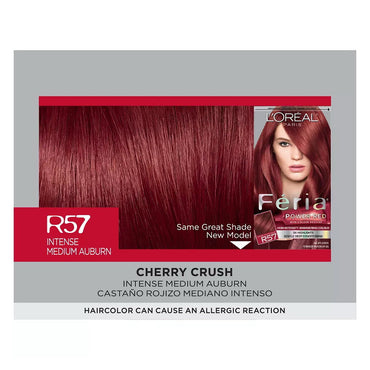 Loreal Paris Feria Power Reds Permanent Hair Color, R57 Intense Medium Auburn - 1 Ea
