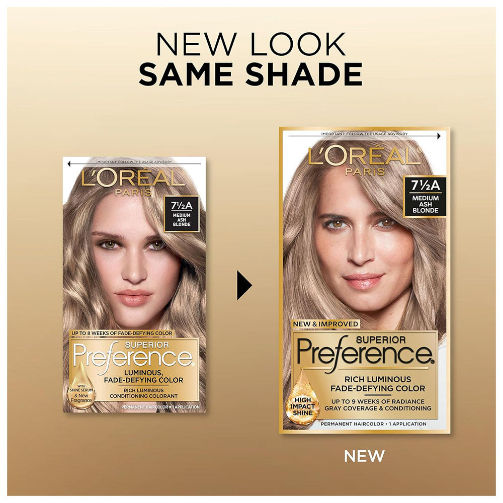 Loreal Superior Preference Hair Color, 7.5A Medium Ash Blond, 1 Ea