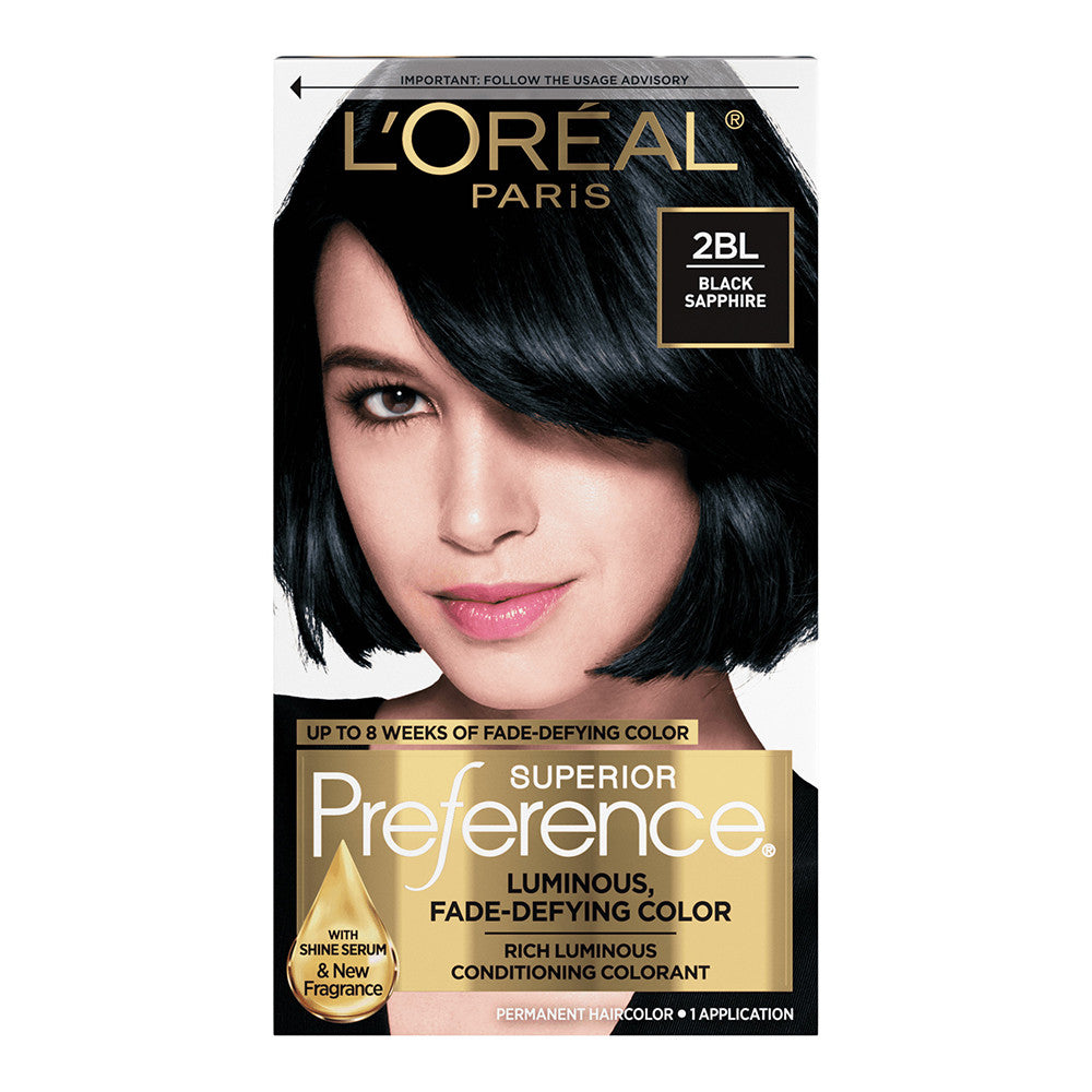 Loreal Paris Superior Preference Hair Color, 2Bl Black Sapphire Paris Lumiere - 1 Kit