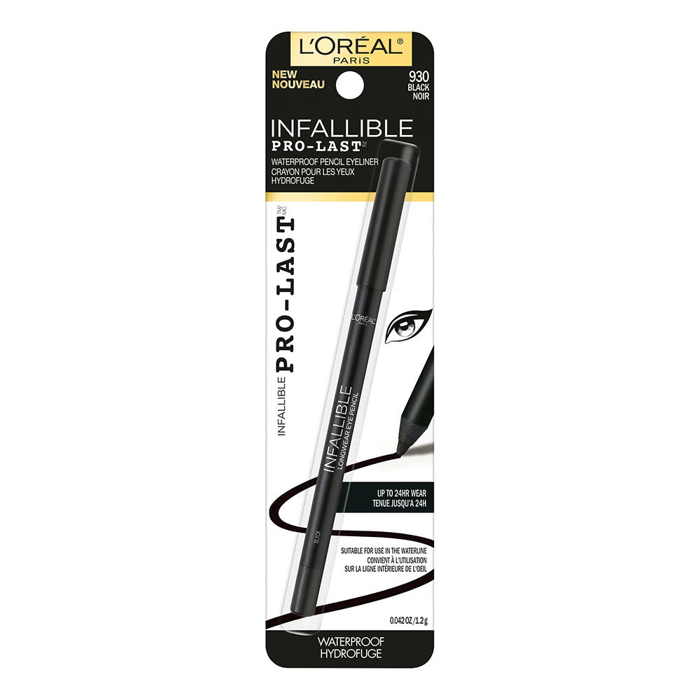 LOreal Paris Infallible Pro-Last Waterproof Pencil Eyeliner, 930 Black, 1 Ea