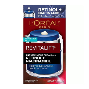 LOreal Paris Revitalift Pressed Night Moisturizer With Retinol and Niacinamide, 1.7 Oz
